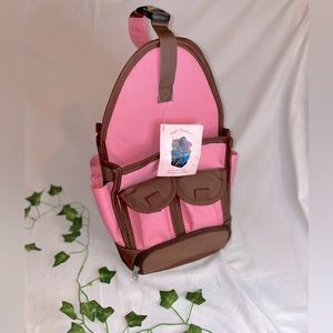 Pink & Brown Craft Organizer Grab & Go with pockets & compartments
